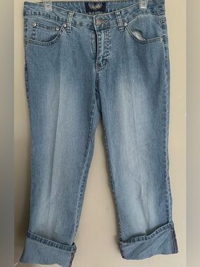 ANGELS size 11 JUNIOR  Light Blue Cropped Jeans - Rolled Hem Ankle-Length
